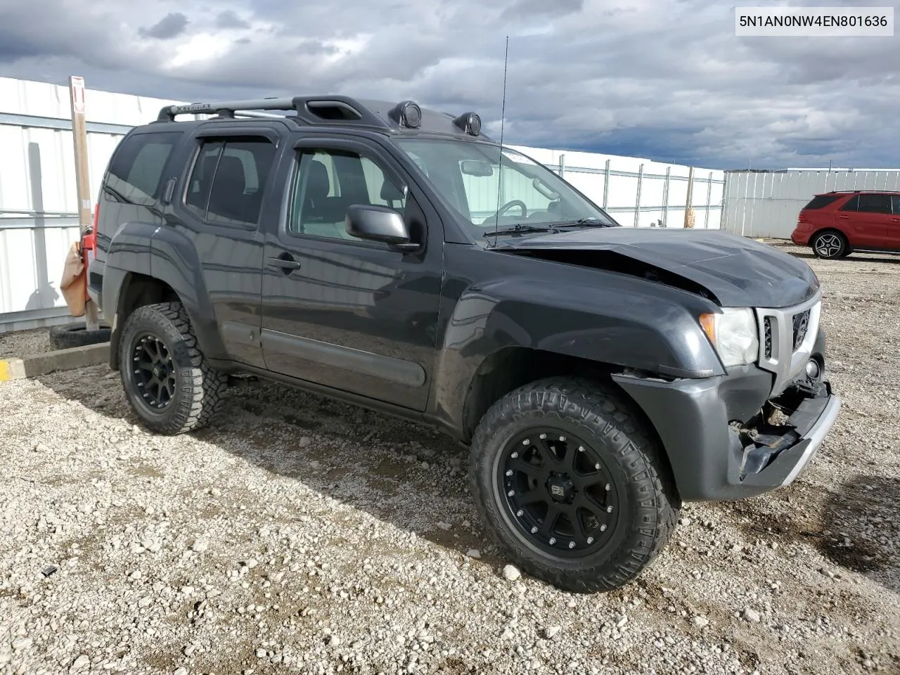 2014 Nissan Xterra X VIN: 5N1AN0NW4EN801636 Lot: 74374314