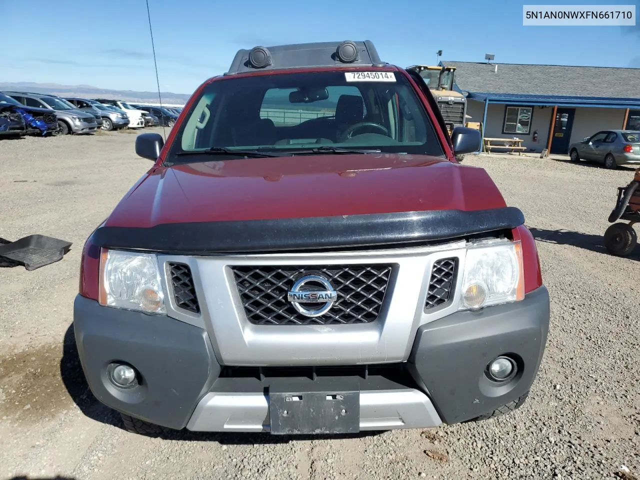 2015 Nissan Xterra X VIN: 5N1AN0NWXFN661710 Lot: 72945014