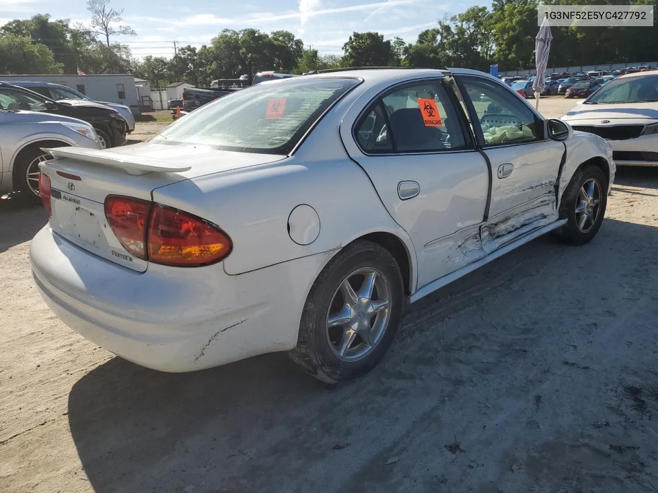 2000 Oldsmobile Alero Gls VIN: 1G3NF52E5YC427792 Lot: 69975844