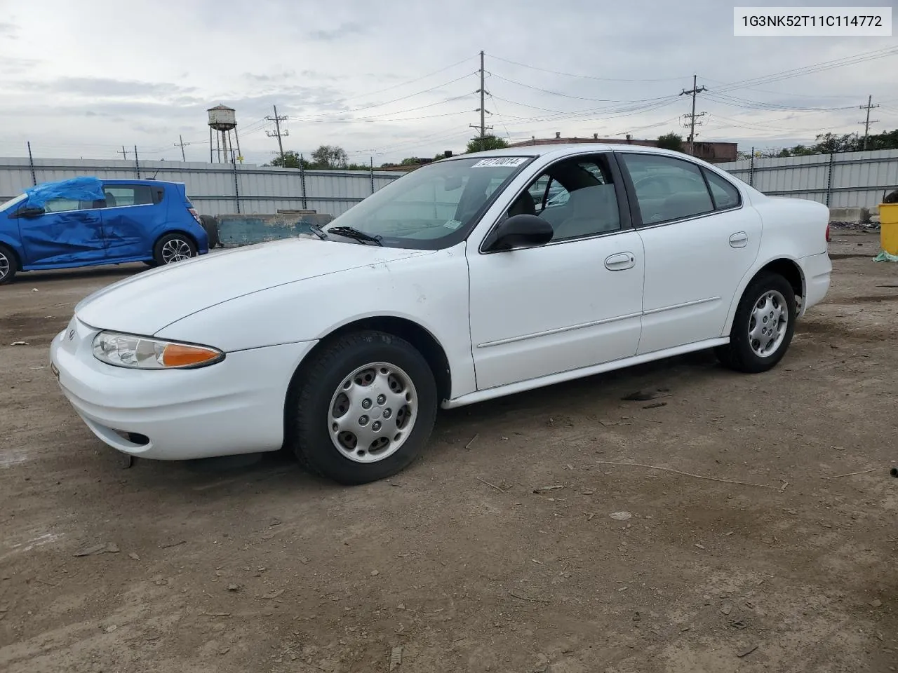 2001 Oldsmobile Alero Gx VIN: 1G3NK52T11C114772 Lot: 72710014