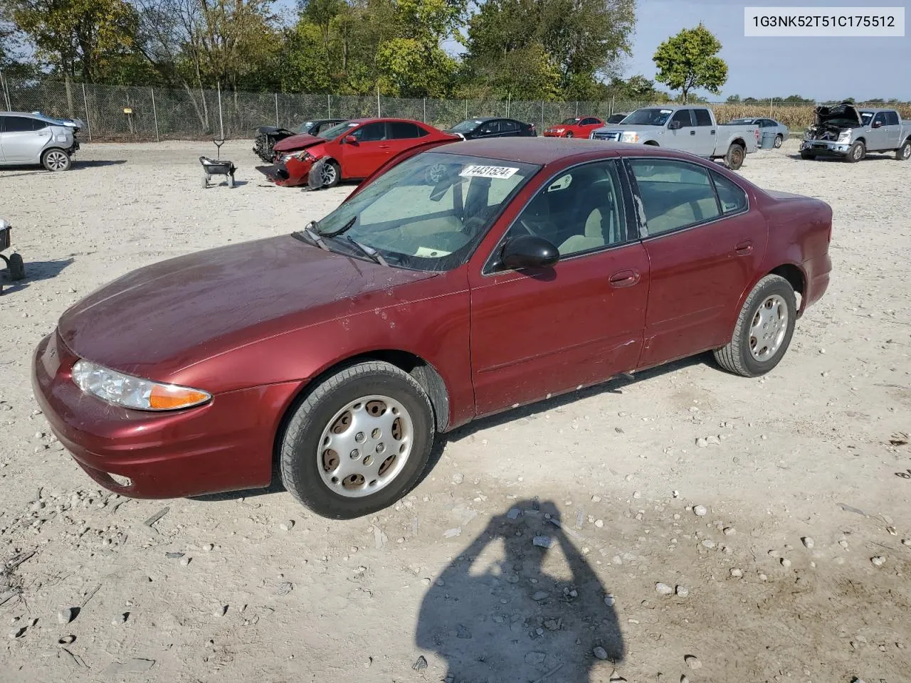 2001 Oldsmobile Alero Gx VIN: 1G3NK52T51C175512 Lot: 74431524