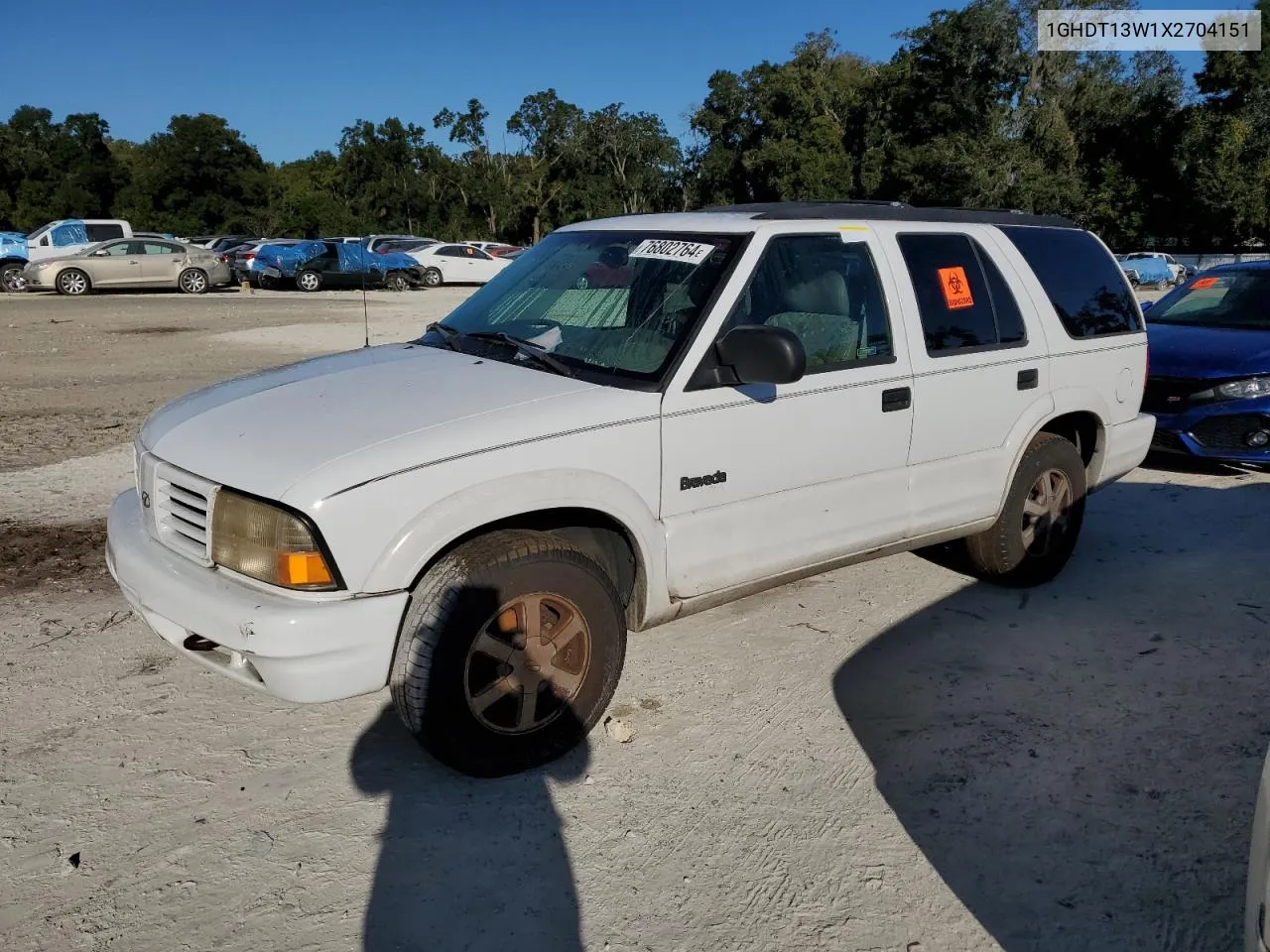 1999 Oldsmobile Bravada VIN: 1GHDT13W1X2704151 Lot: 76802764