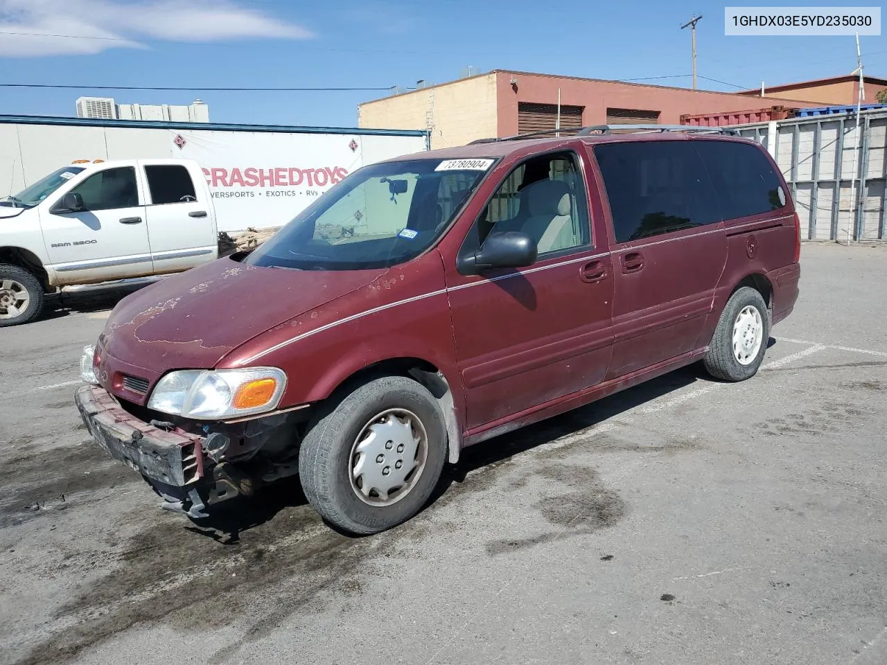 2000 Oldsmobile Silhouette VIN: 1GHDX03E5YD235030 Lot: 73780904