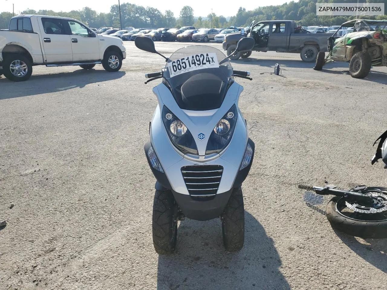 2007 Piaggio Mp3 VIN: ZAPM479M075001536 Lot: 68514924