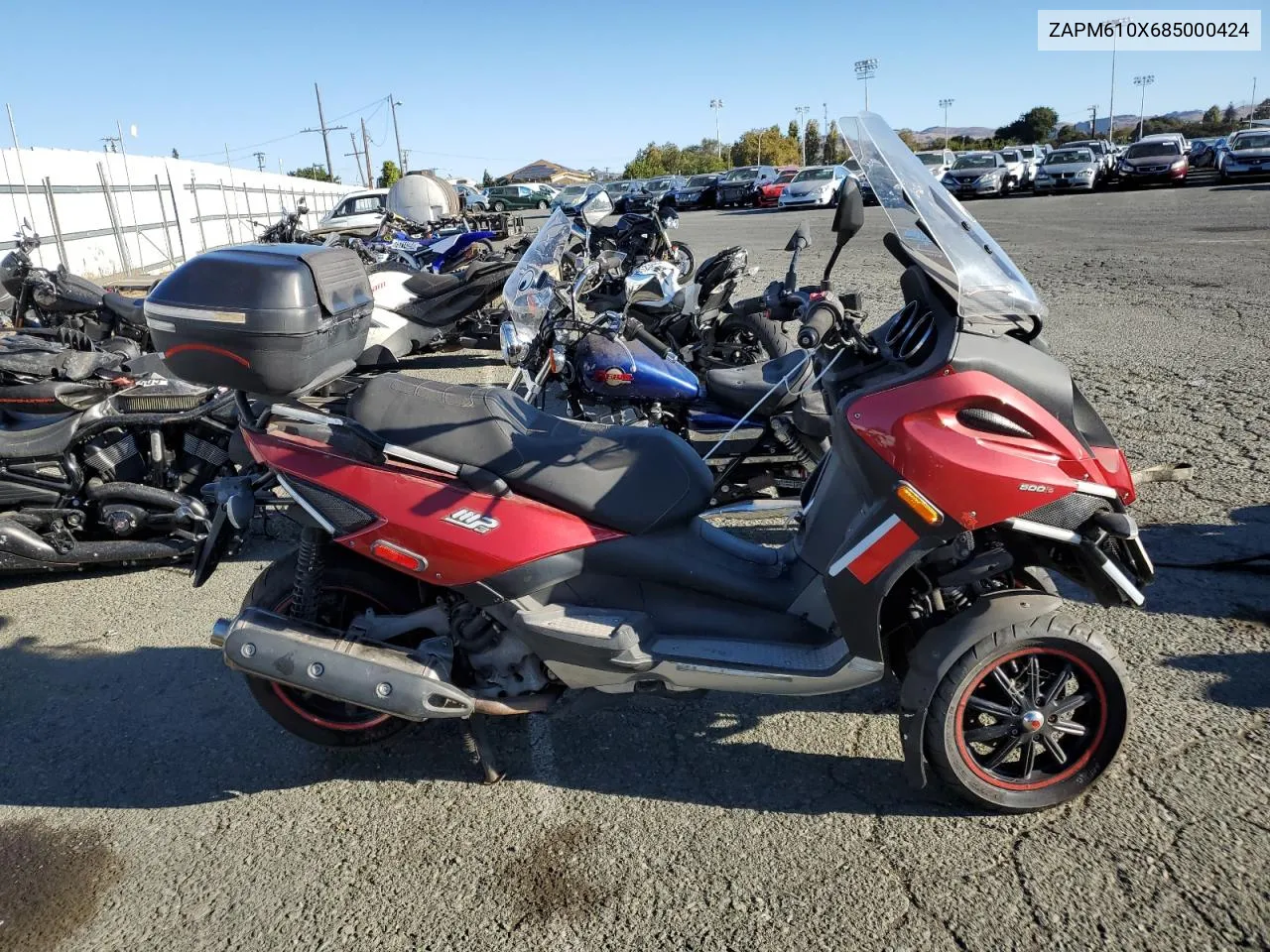 2008 Piaggio Mp3 500 VIN: ZAPM610X685000424 Lot: 76583044