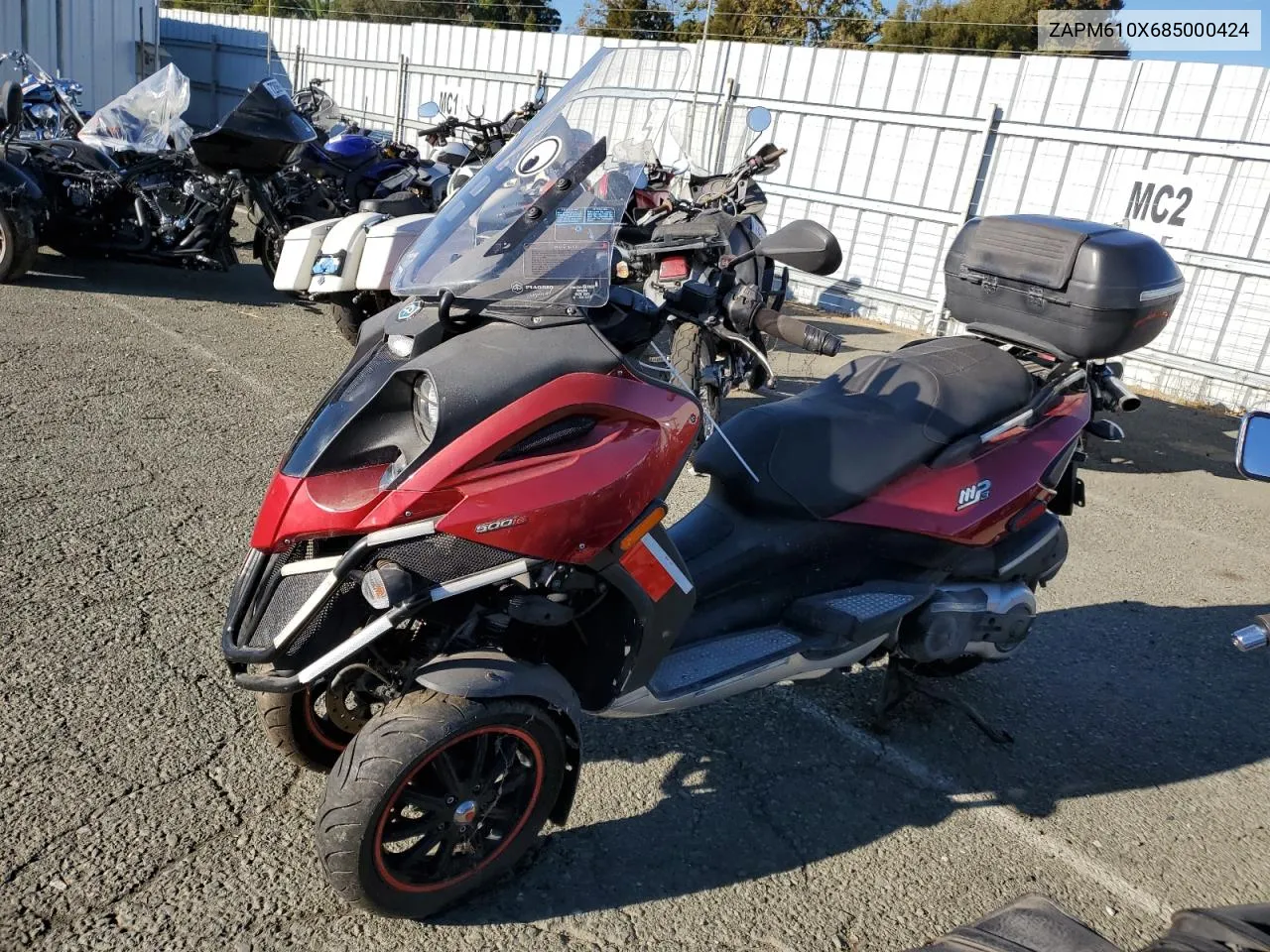 2008 Piaggio Mp3 500 VIN: ZAPM610X685000424 Lot: 76583044