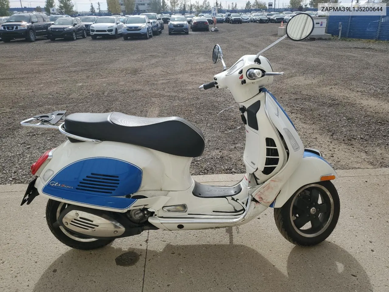 2018 Piaggio Scooter VIN: ZAPMA39L1J5200644 Lot: 73348174