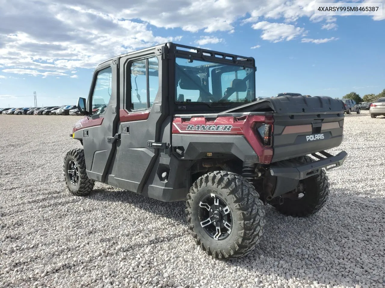 2021 Polaris Ranger Crew Xp 1000 Northstar Ultimate VIN: 4XARSY995M8465387 Lot: 73229164