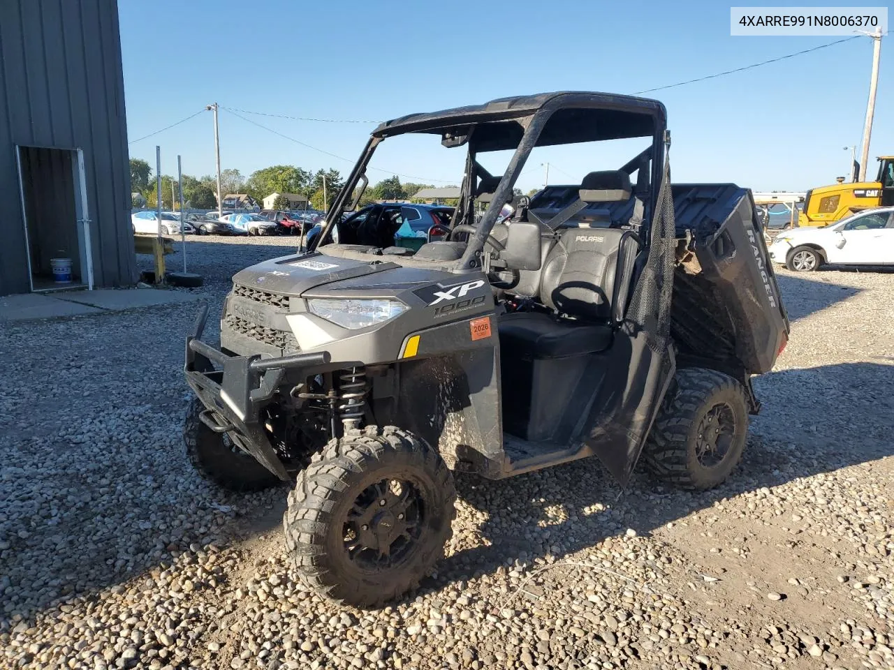 2022 Polaris Ranger Xp 1000 Premium VIN: 4XARRE991N8006370 Lot: 73094804