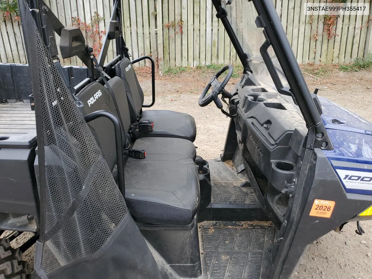 2023 Polaris Ranger 1000 Eps VIN: 3NSTAE999PH355417 Lot: 74005254