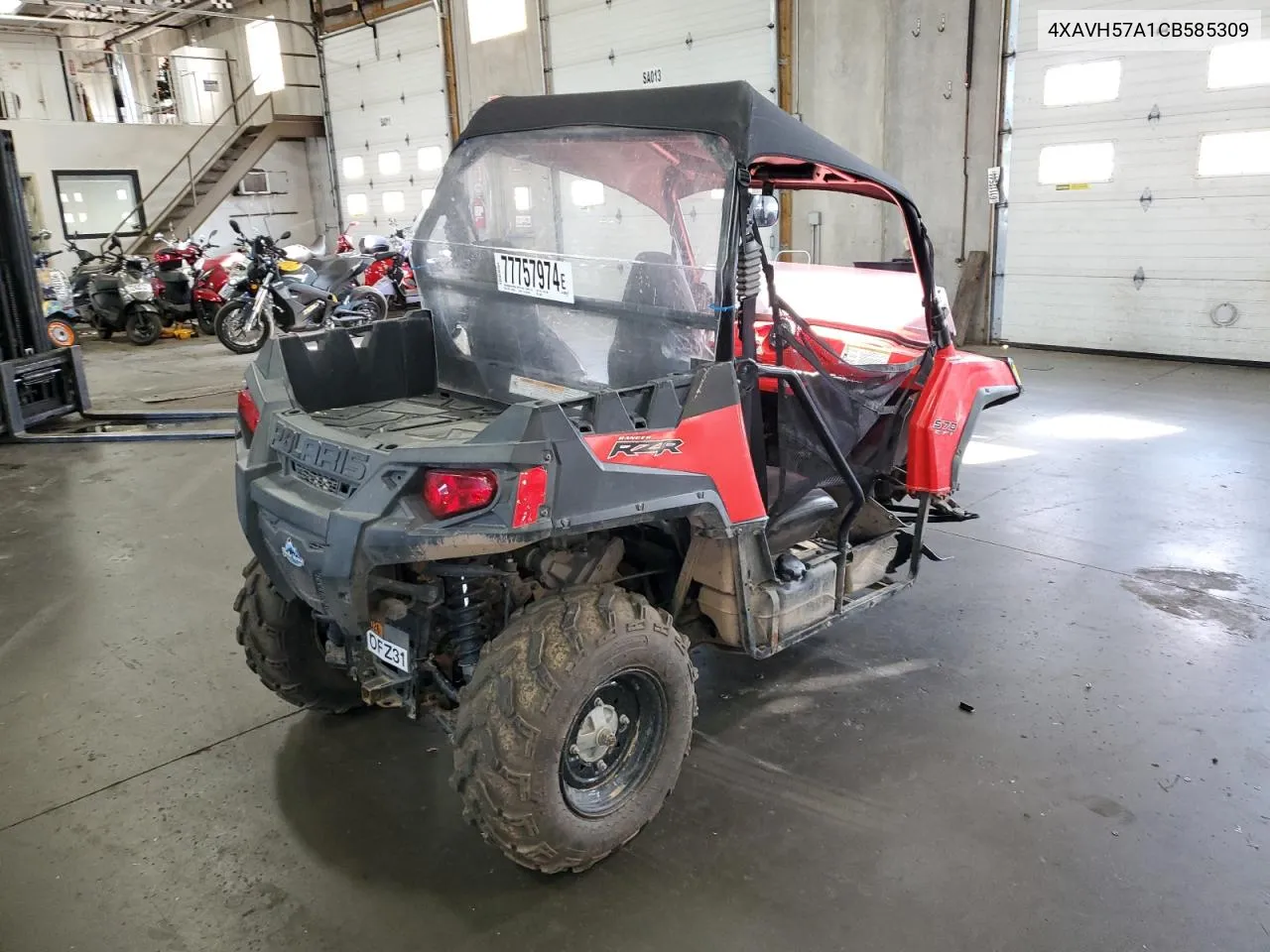 2012 Polaris Ranger Rzr 570 VIN: 4XAVH57A1CB585309 Lot: 77757974