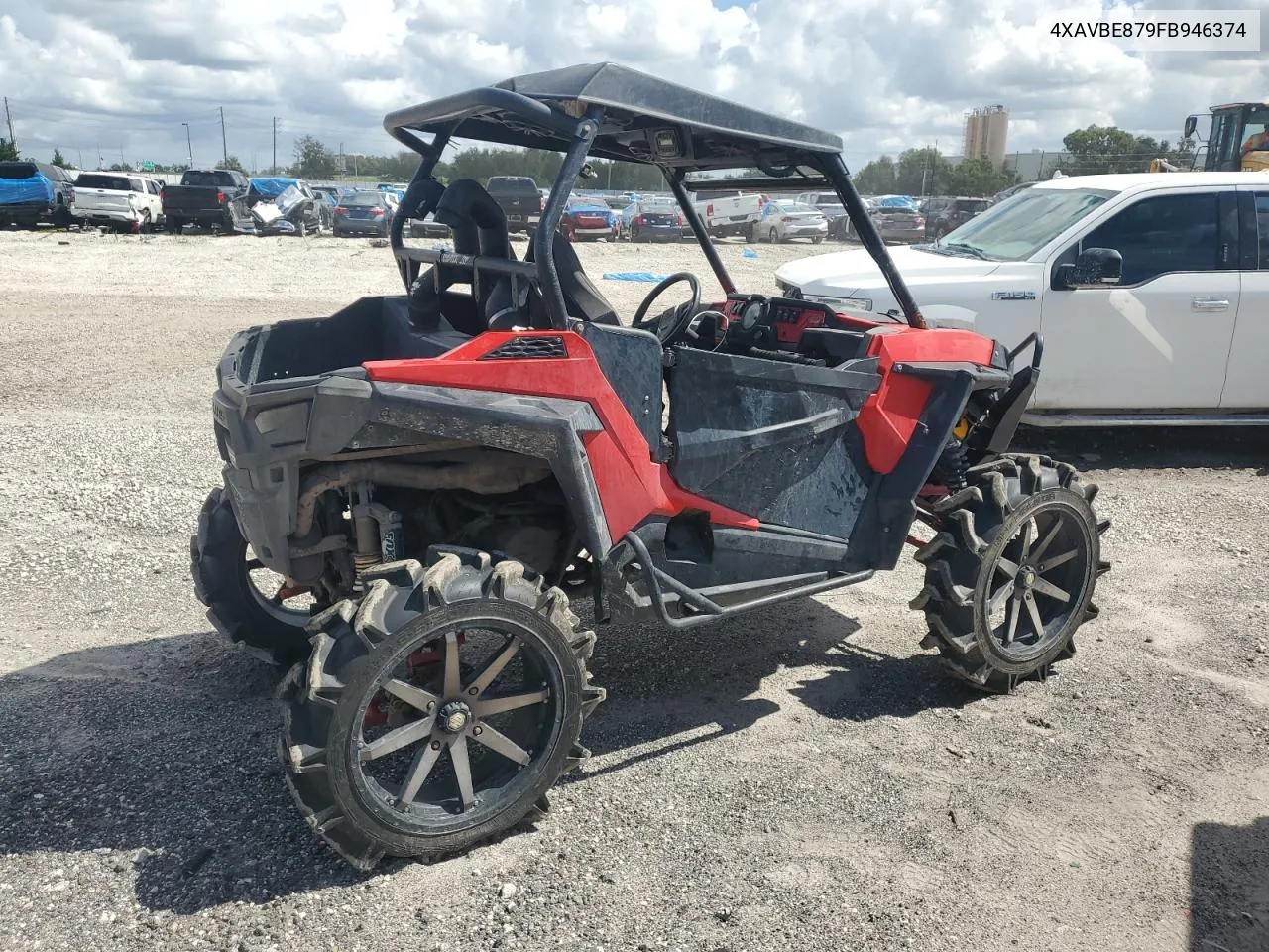 2015 Polaris Rzr S 900 Eps VIN: 4XAVBE879FB946374 Lot: 75266454