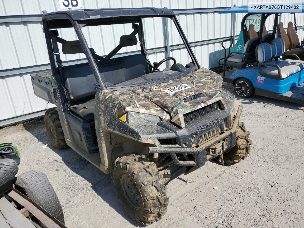 2016 Polaris Ranger Xp 900 VIN: 4XARTA876GT129432 Lot: 75833204