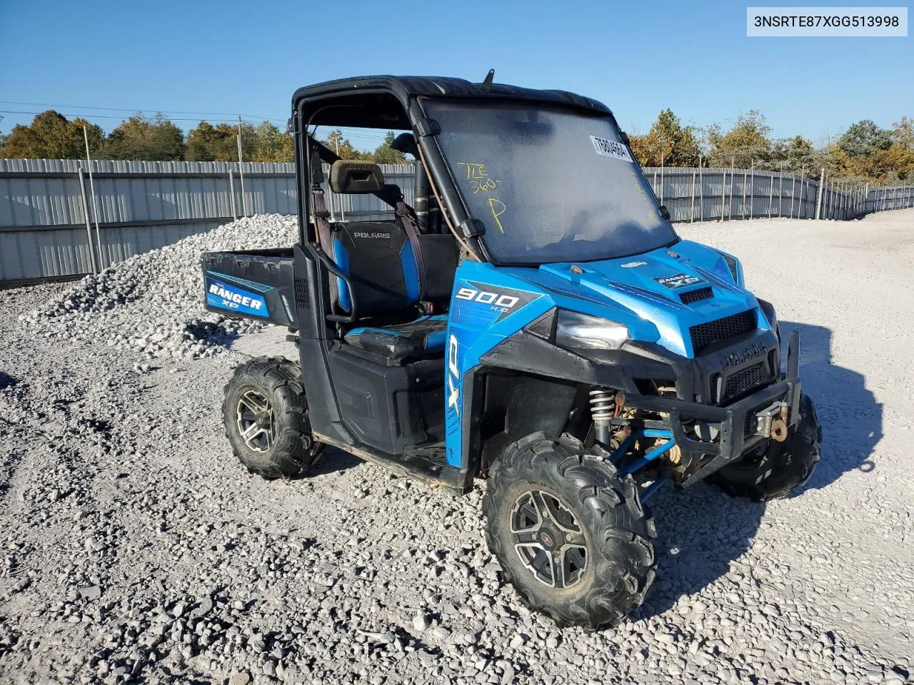 2016 Polaris Ranger Xp 900 Eps VIN: 3NSRTE87XGG513998 Lot: 76804664