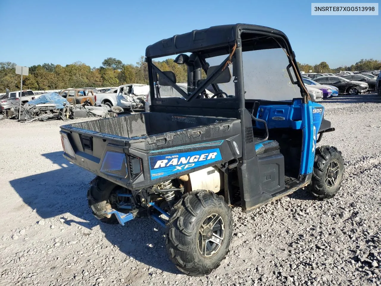 2016 Polaris Ranger Xp 900 Eps VIN: 3NSRTE87XGG513998 Lot: 76804664