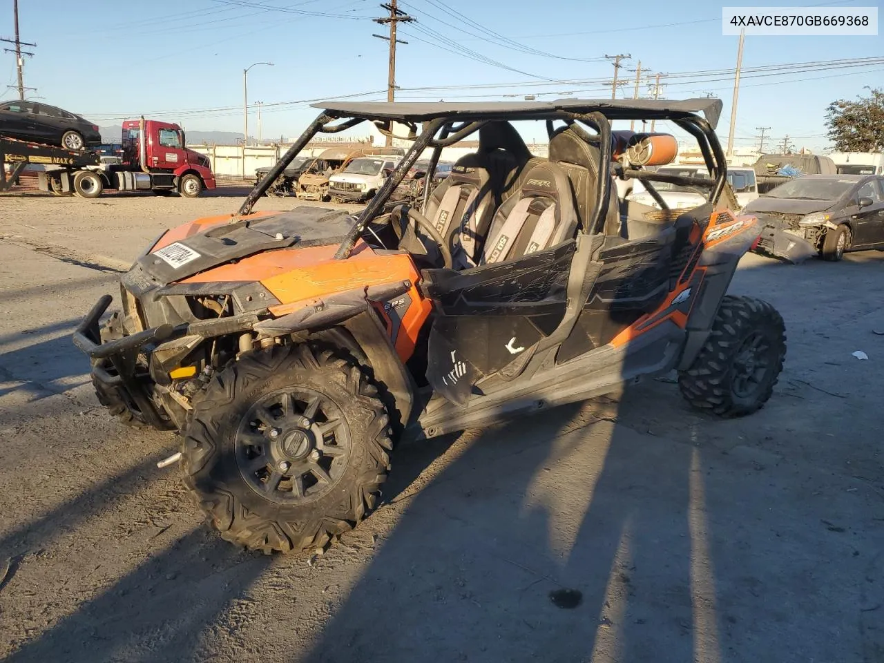 2016 Polaris Rzr 4 900 Eps VIN: 4XAVCE870GB669368 Lot: 80022784