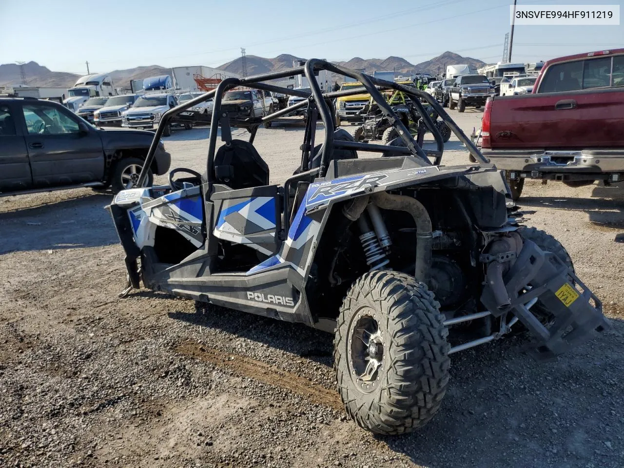 2017 Polaris Rzr Xp 4 1000 Eps VIN: 3NSVFE994HF911219 Lot: 62302914