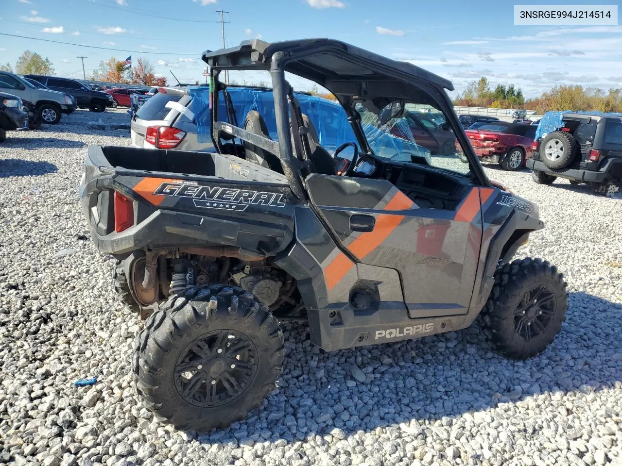 2018 Polaris General 10 VIN: 3NSRGE994J214514 Lot: 75850764