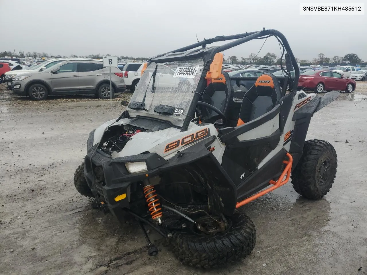 2019 Polaris Rzr S 900 Eps VIN: 3NSVBE871KH485612 Lot: 78489684