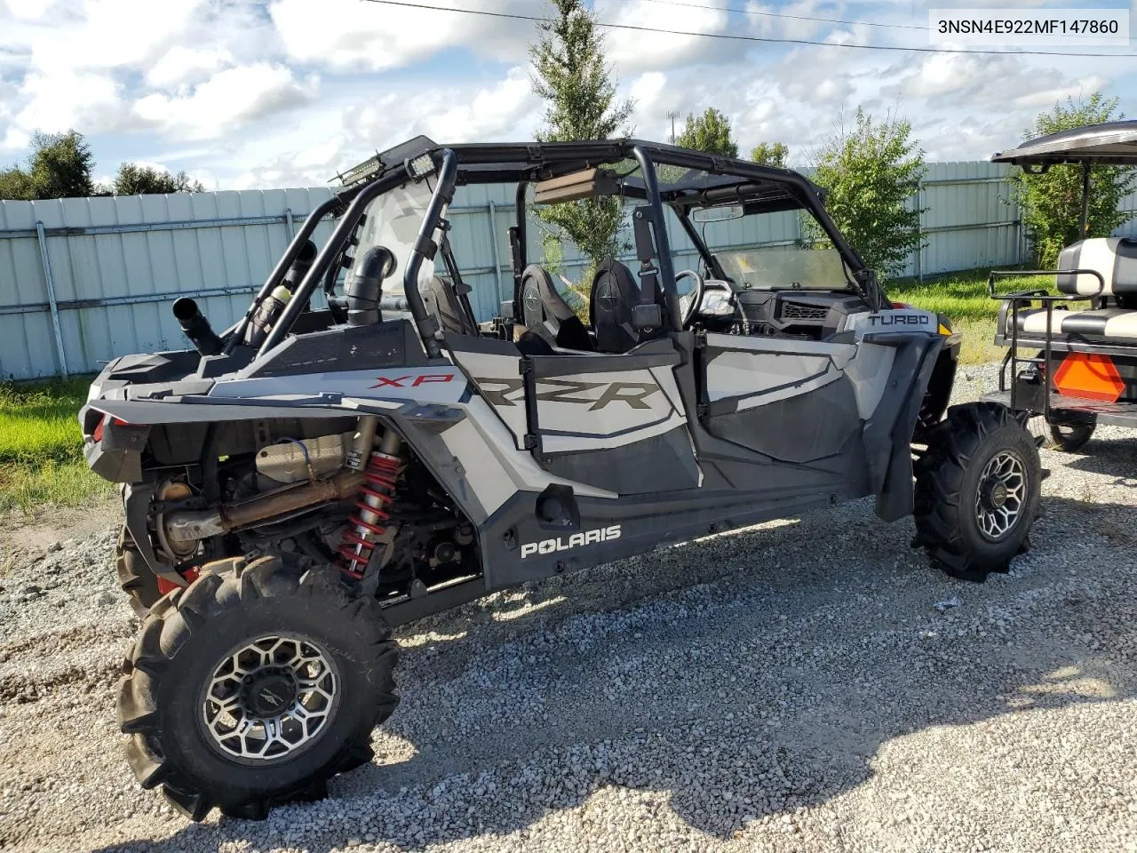 2021 Polaris Rzr Xp 4 Turbo VIN: 3NSN4E922MF147860 Lot: 74540874