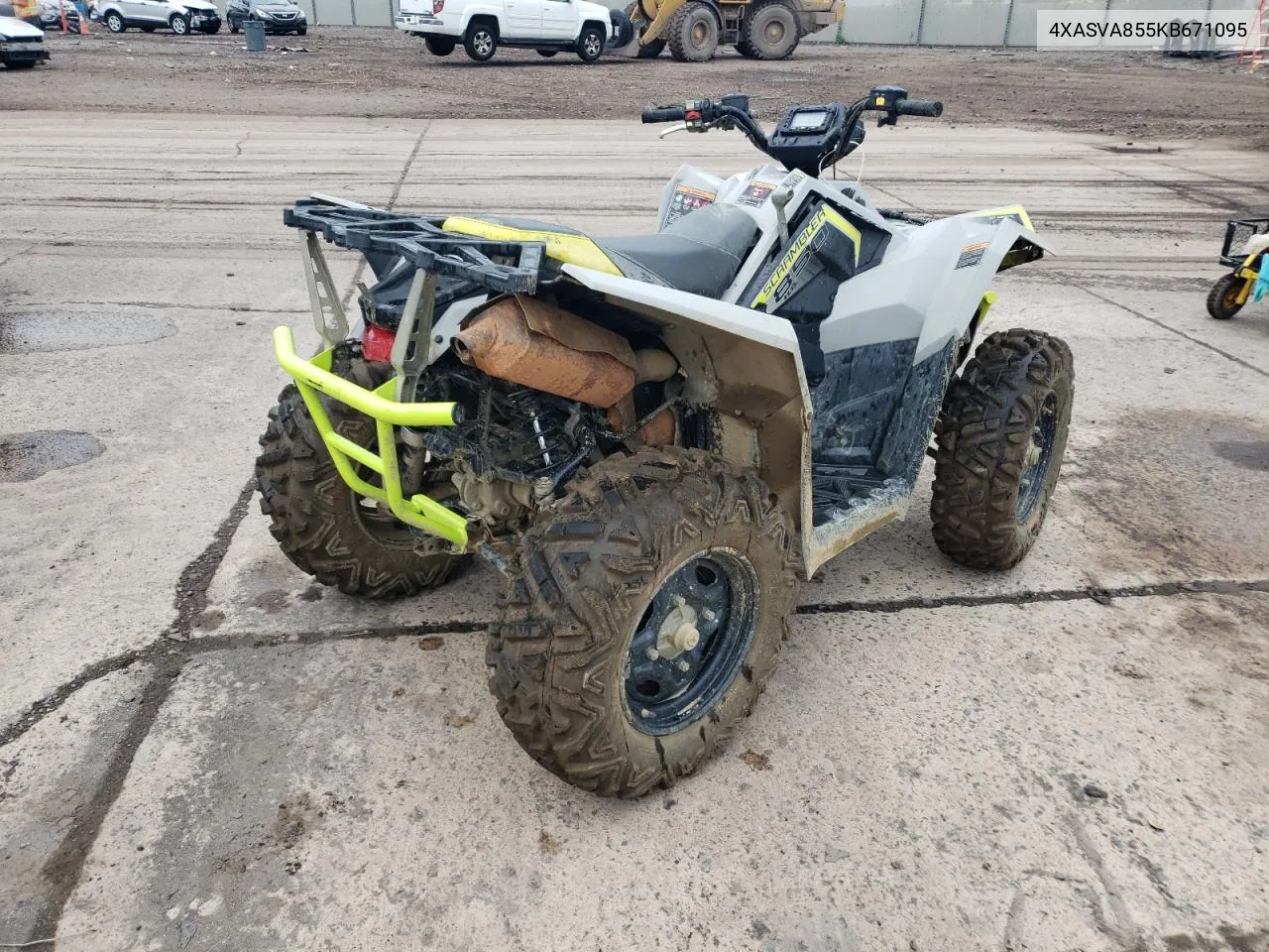 2019 Polaris Scrambler 850 VIN: 4XASVA855KB671095 Lot: 64374154