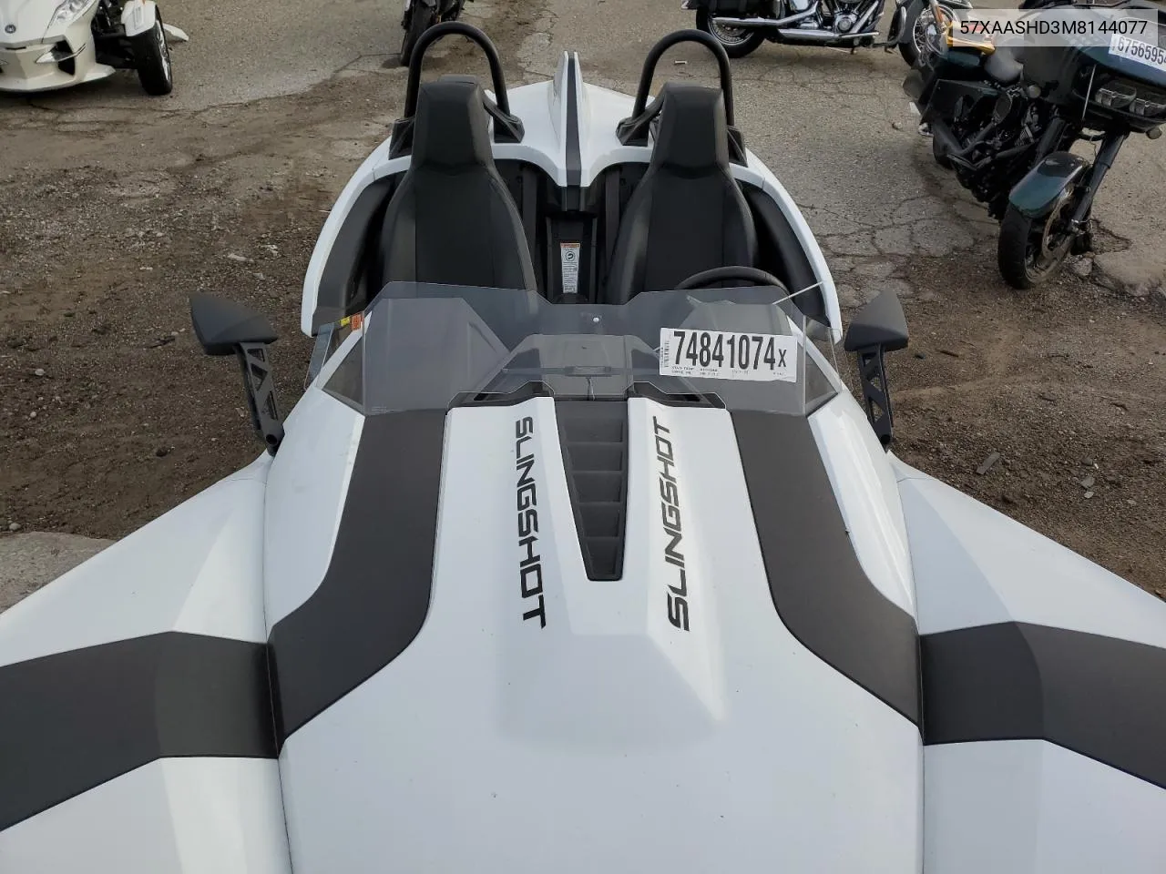 2021 Polaris Slingshot S VIN: 57XAASHD3M8144077 Lot: 74841074