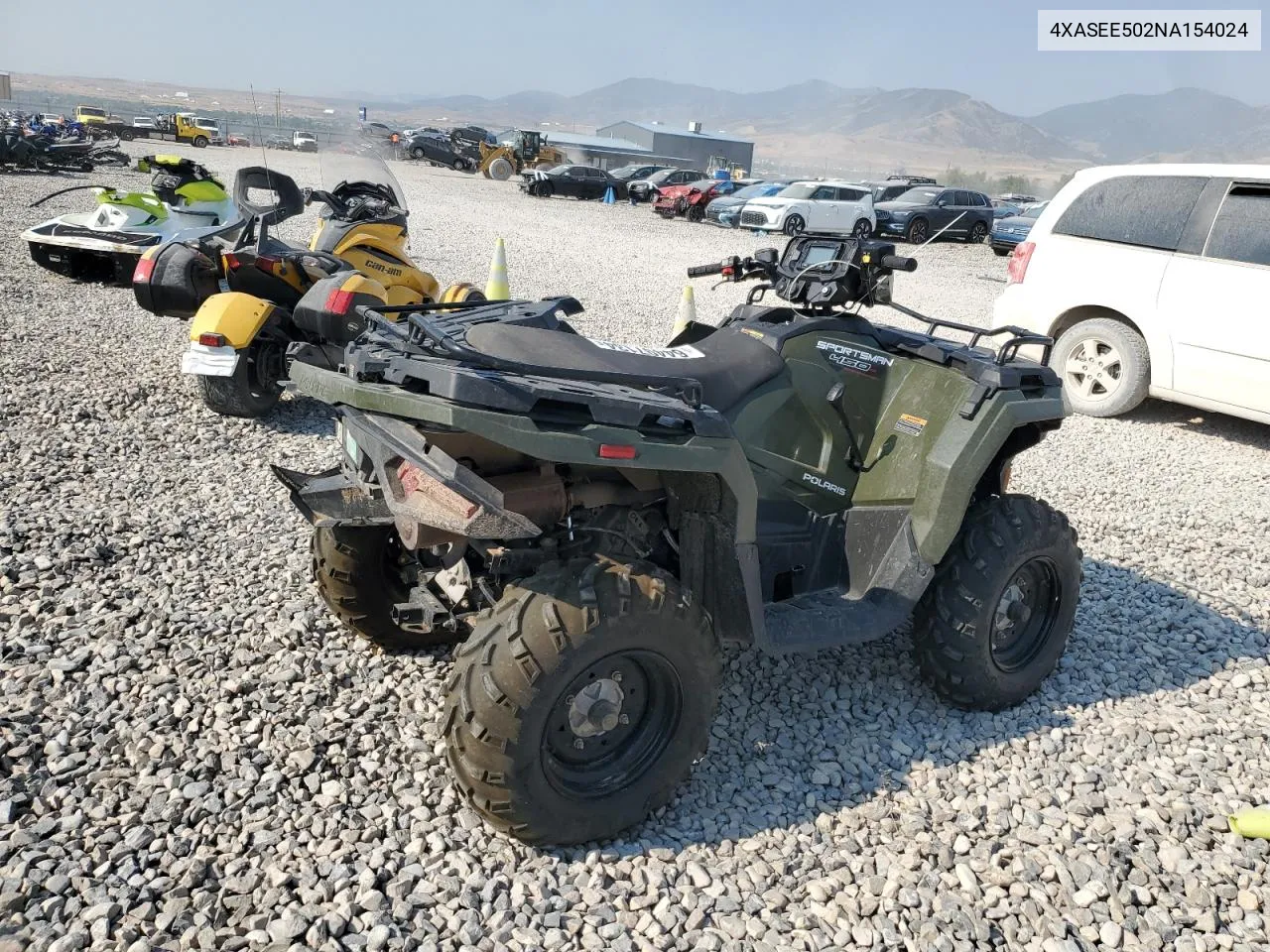 2022 Polaris Sportsman 450 H.o. Eps VIN: 4XASEE502NA154024 Lot: 64497134