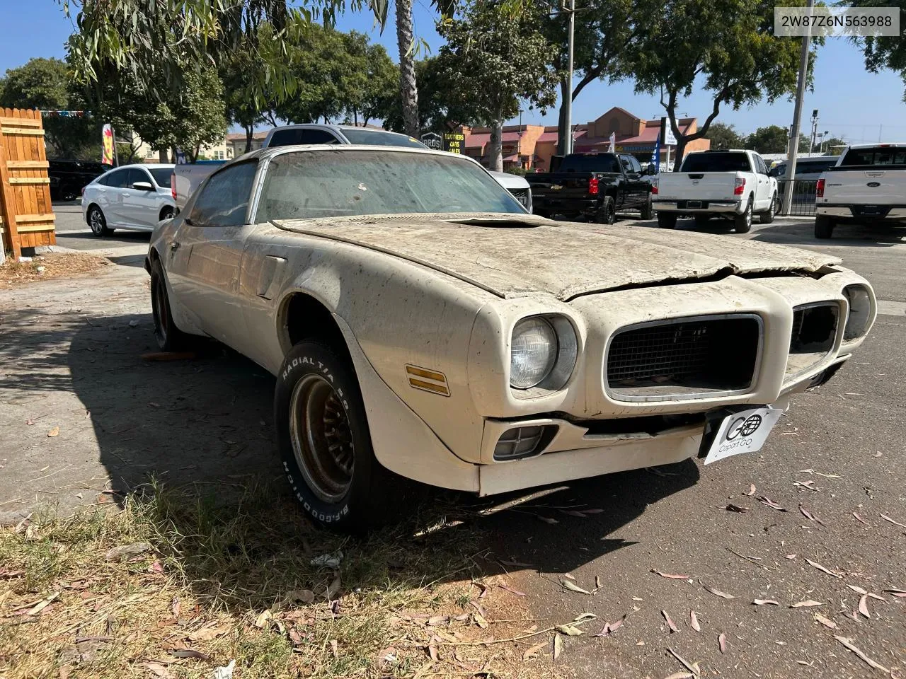 1976 Pontiac Trans Am VIN: 2W87Z6N563988 Lot: 76583704