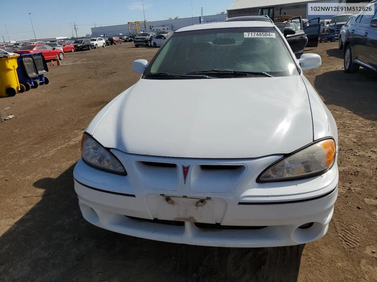 2001 Pontiac Grand Am Gt VIN: 1G2NW12E91M512826 Lot: 71748504