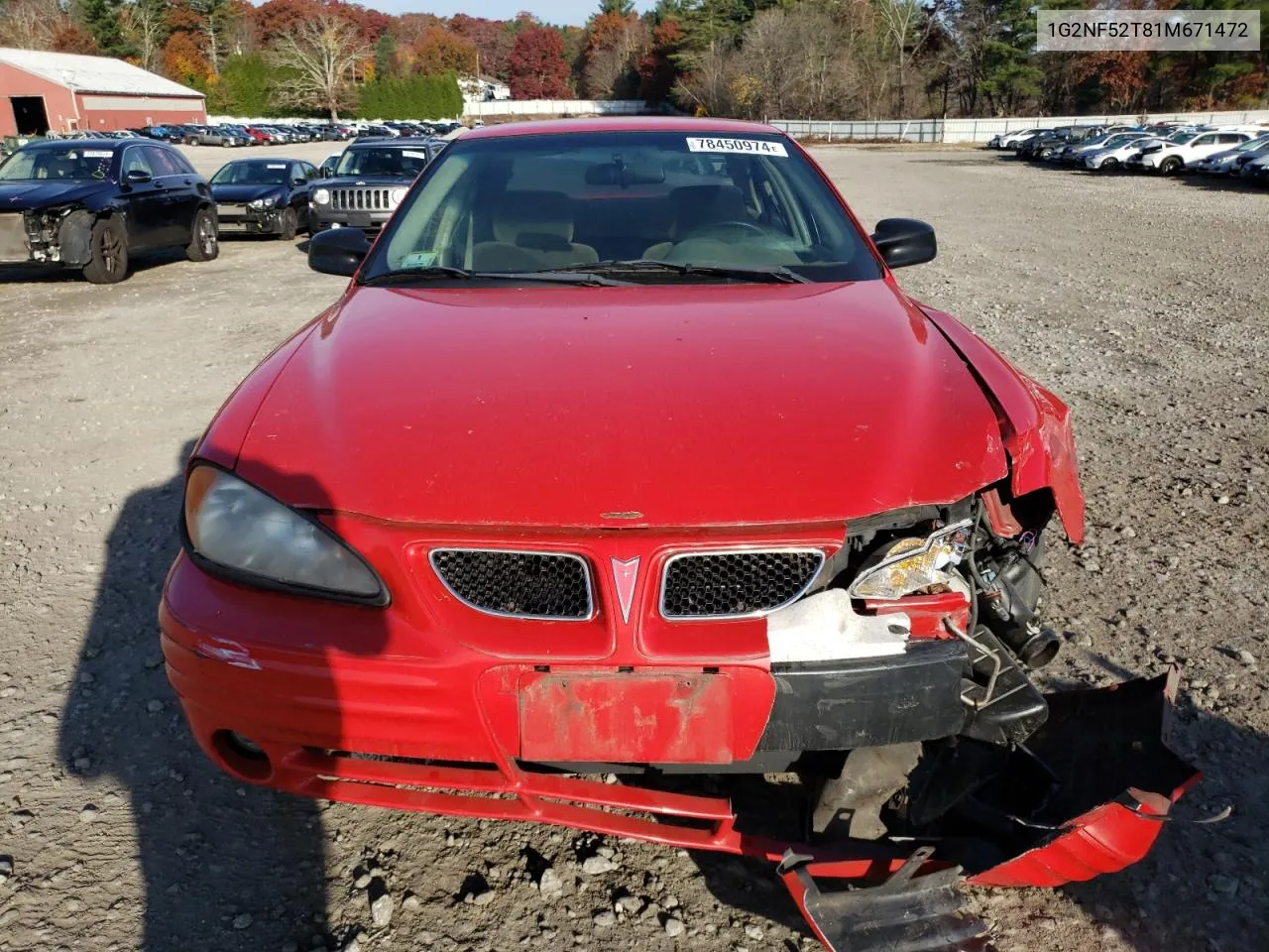 2001 Pontiac Grand Am Se1 VIN: 1G2NF52T81M671472 Lot: 78450974