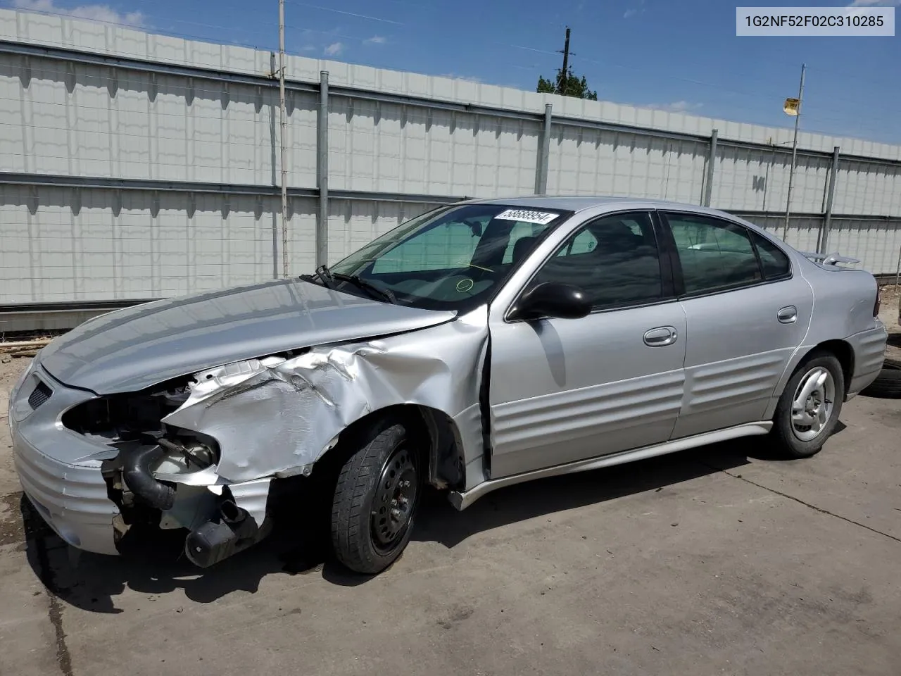 2002 Pontiac Grand Am Se1 VIN: 1G2NF52F02C310285 Lot: 58688954