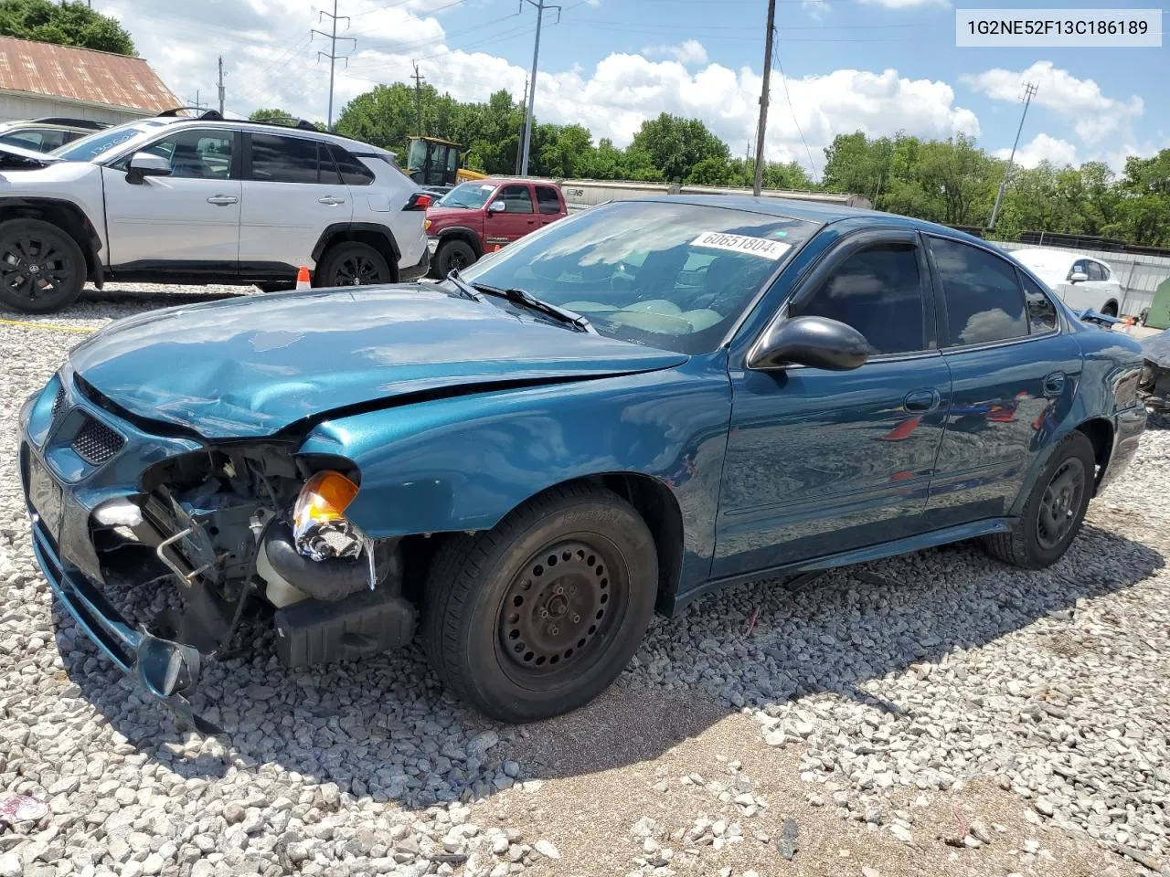 2003 Pontiac Grand Am Se VIN: 1G2NE52F13C186189 Lot: 60651804