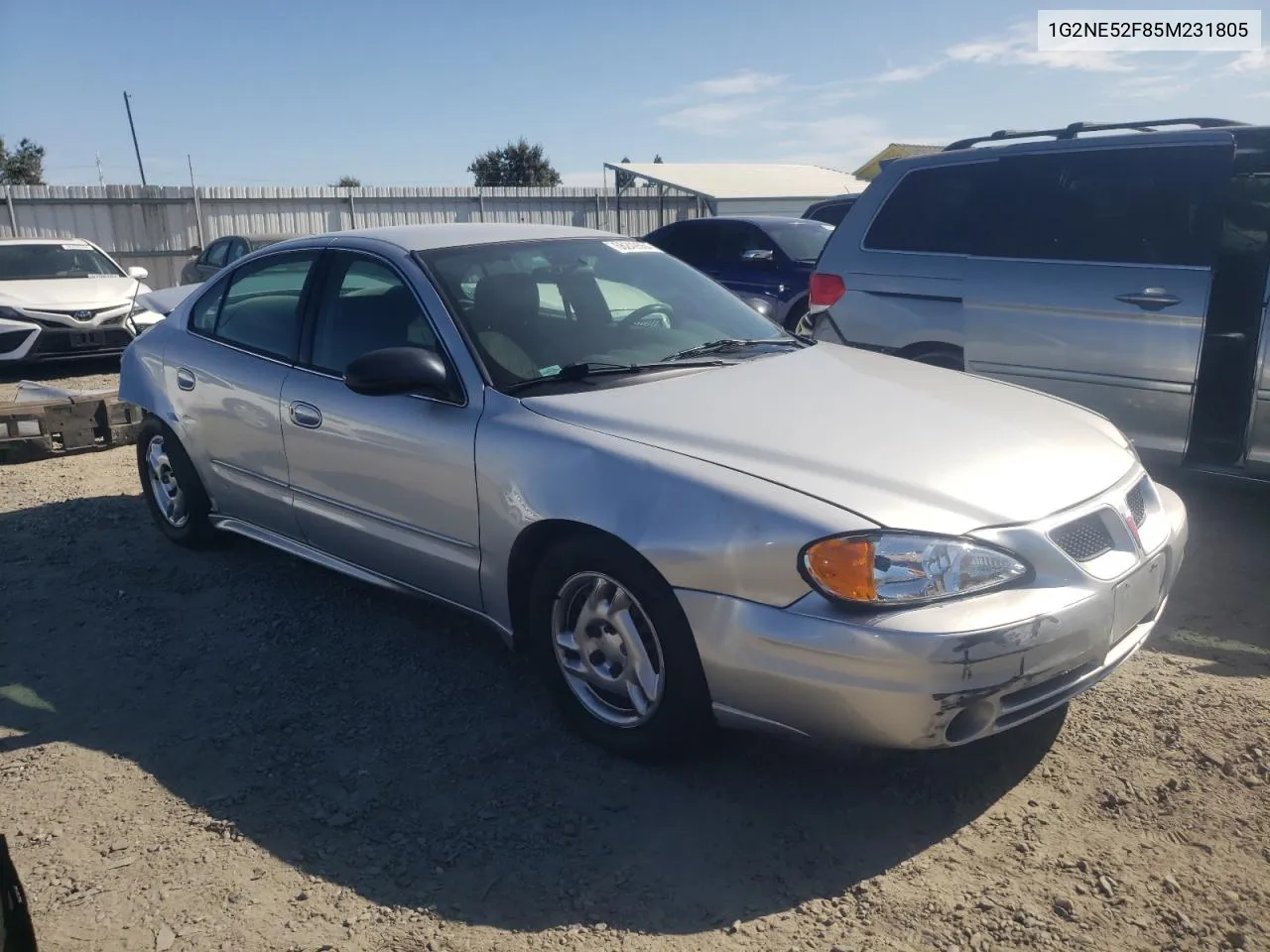 2005 Pontiac Grand Am Se VIN: 1G2NE52F85M231805 Lot: 66249564