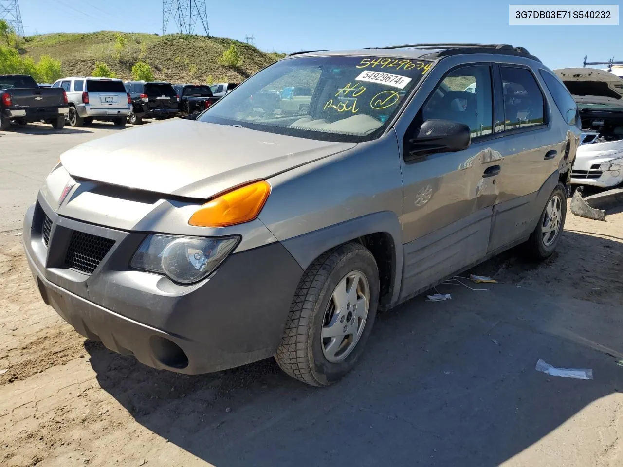 2001 Pontiac Aztek VIN: 3G7DB03E71S540232 Lot: 54929674