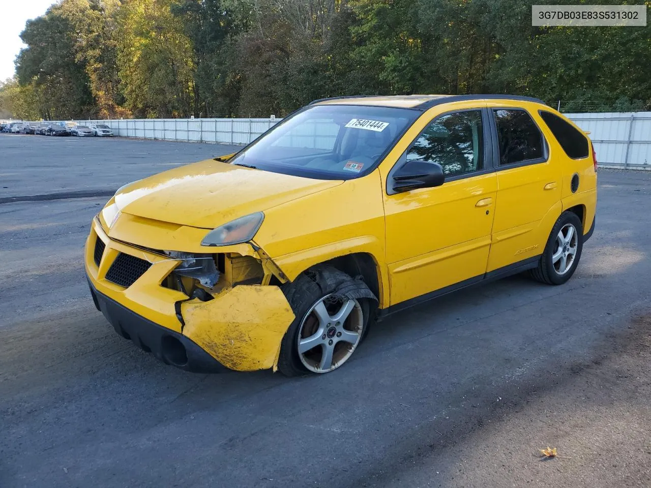 2003 Pontiac Aztek VIN: 3G7DB03E83S531302 Lot: 75401444