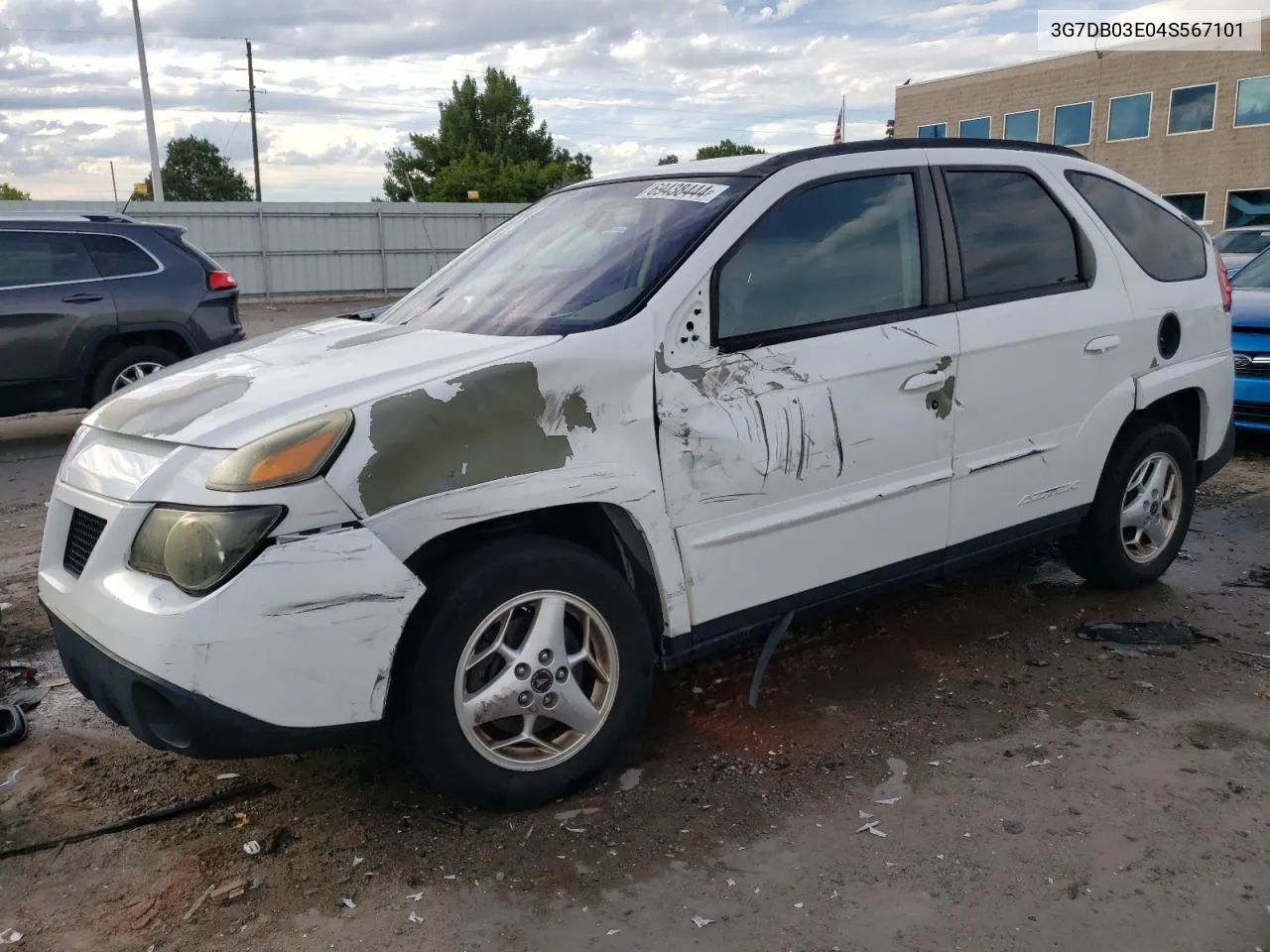 2004 Pontiac Aztek VIN: 3G7DB03E04S567101 Lot: 69438444