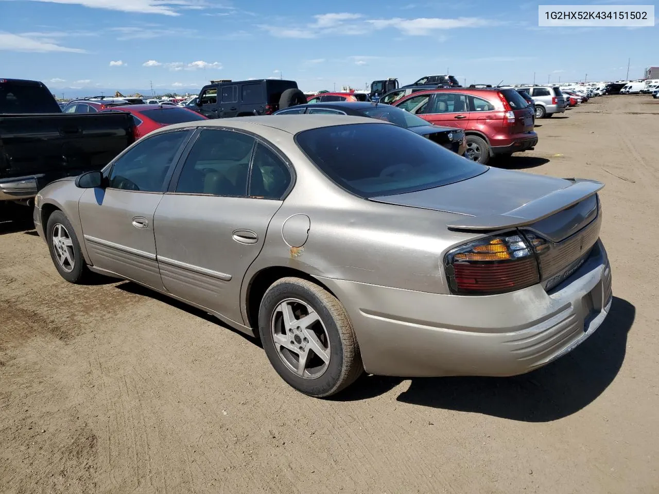 2003 Pontiac Bonneville Se VIN: 1G2HX52K434151502 Lot: 72289764