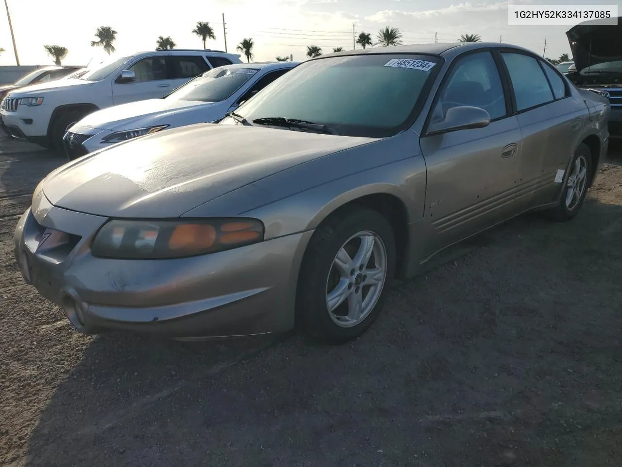 2003 Pontiac Bonneville Sle VIN: 1G2HY52K334137085 Lot: 74851234