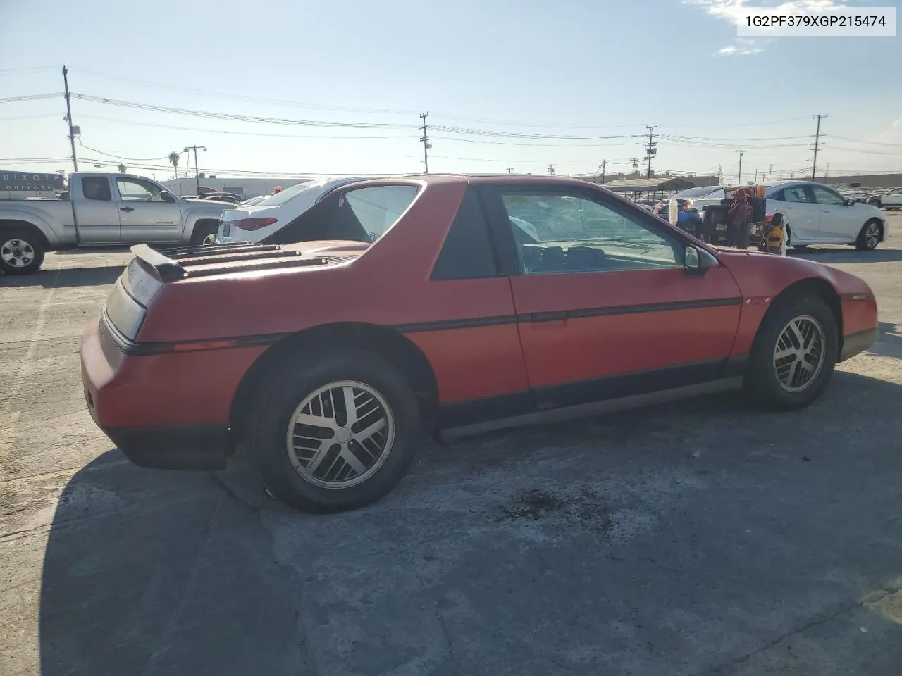 1986 Pontiac Fiero Se VIN: 1G2PF379XGP215474 Lot: 73346514