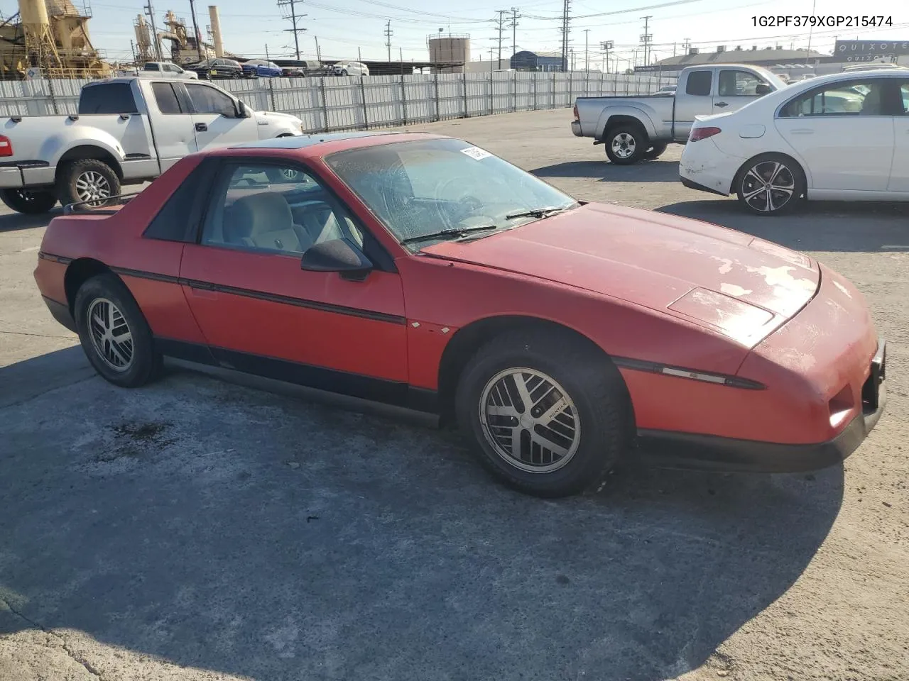 1986 Pontiac Fiero Se VIN: 1G2PF379XGP215474 Lot: 73346514