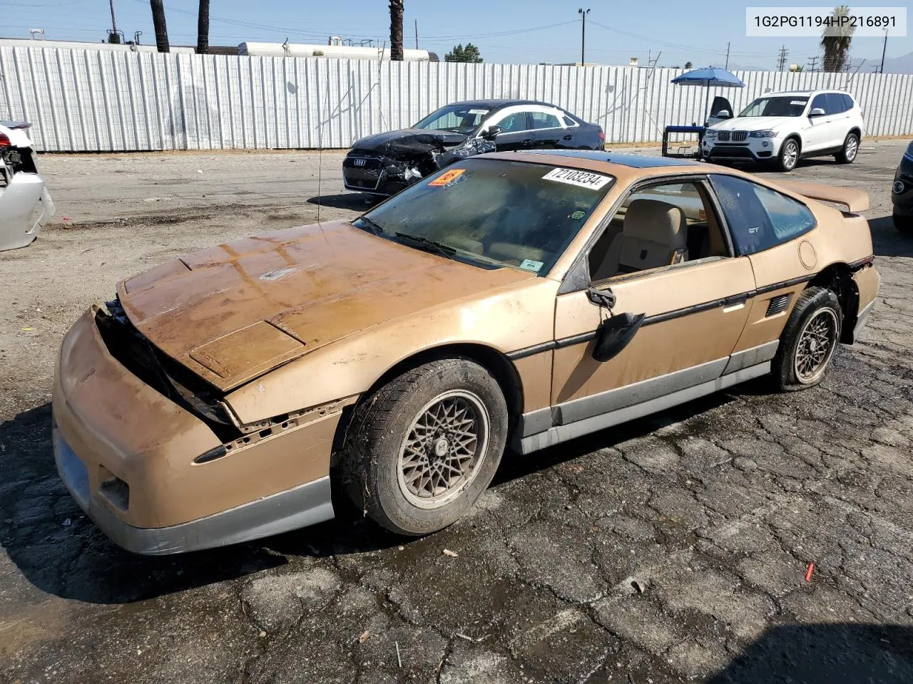 1987 Pontiac Fiero Gt VIN: 1G2PG1194HP216891 Lot: 72103234