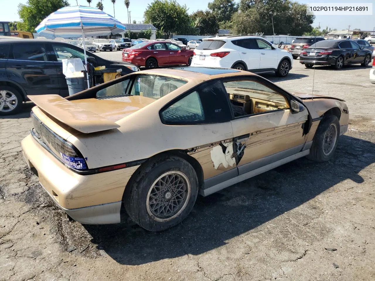 1987 Pontiac Fiero Gt VIN: 1G2PG1194HP216891 Lot: 72103234