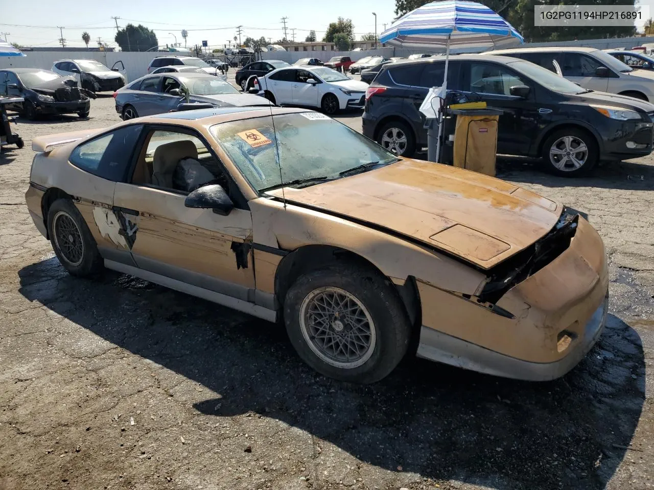 1987 Pontiac Fiero Gt VIN: 1G2PG1194HP216891 Lot: 72103234