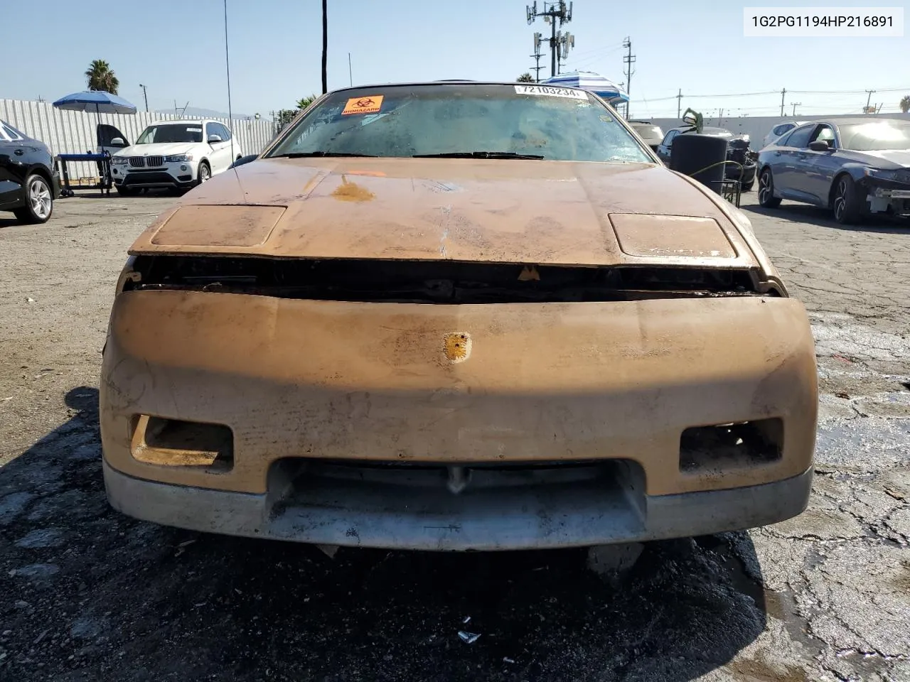 1987 Pontiac Fiero Gt VIN: 1G2PG1194HP216891 Lot: 72103234