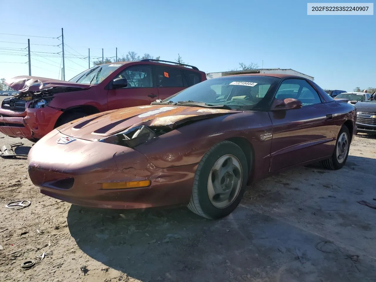 1995 Pontiac Firebird VIN: 2G2FS22S3S2240907 Lot: 77215444