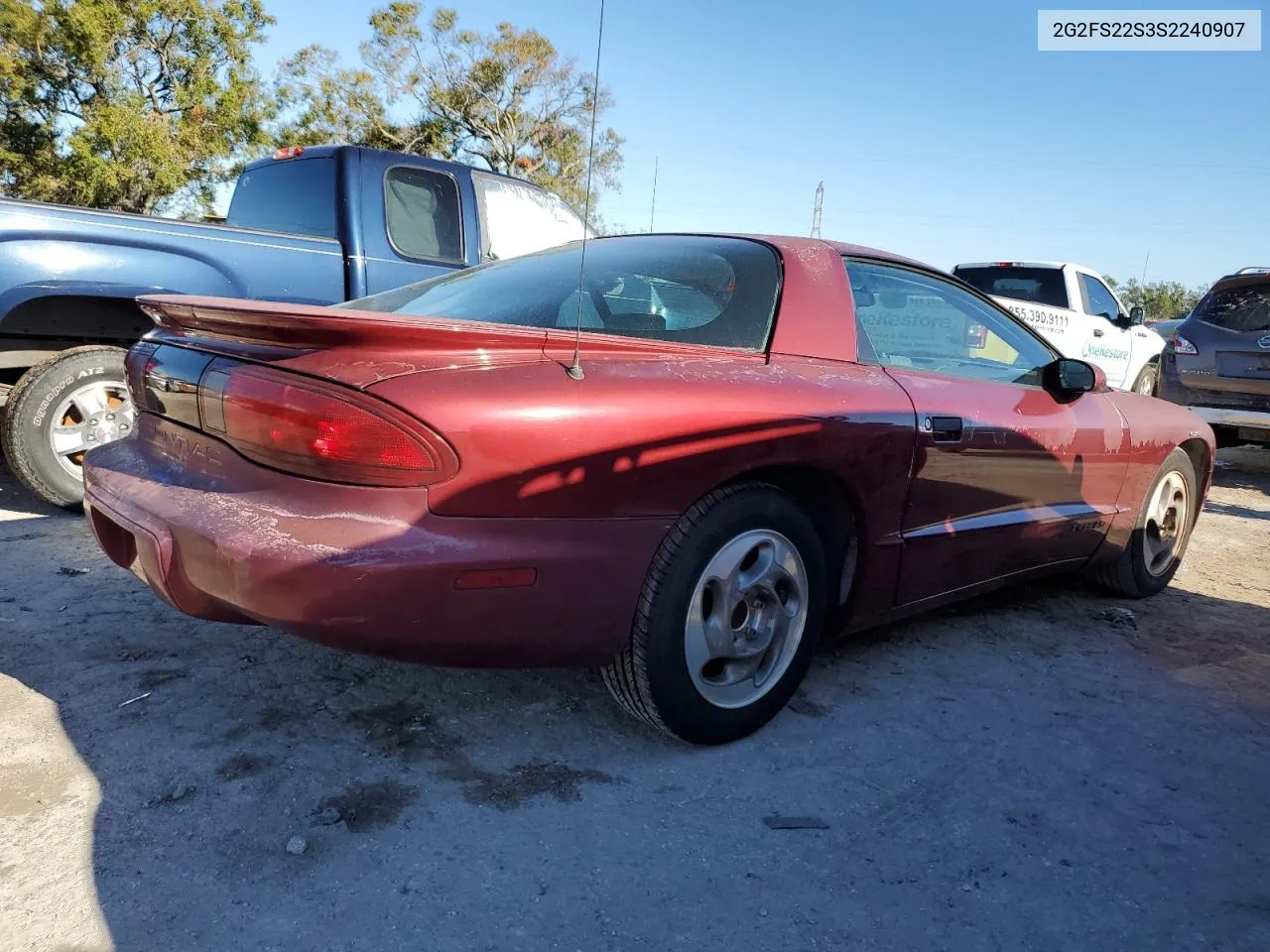 1995 Pontiac Firebird VIN: 2G2FS22S3S2240907 Lot: 77215444