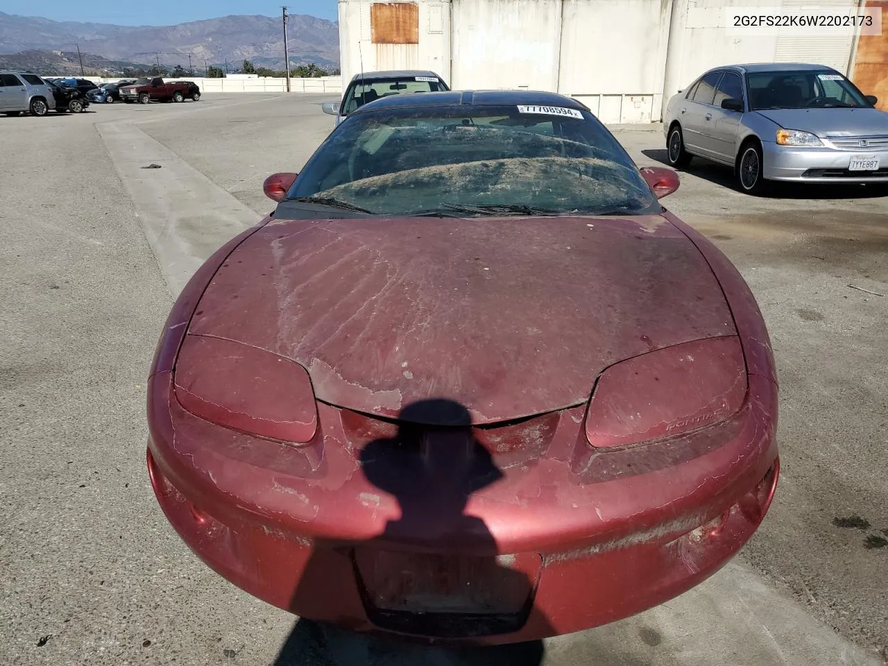 1998 Pontiac Firebird VIN: 2G2FS22K6W2202173 Lot: 77708594