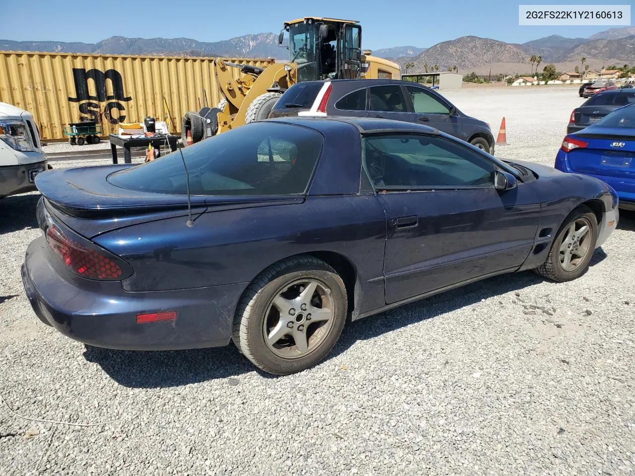 2000 Pontiac Firebird VIN: 2G2FS22K1Y2160613 Lot: 68363214