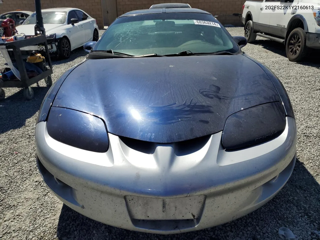 2000 Pontiac Firebird VIN: 2G2FS22K1Y2160613 Lot: 68363214