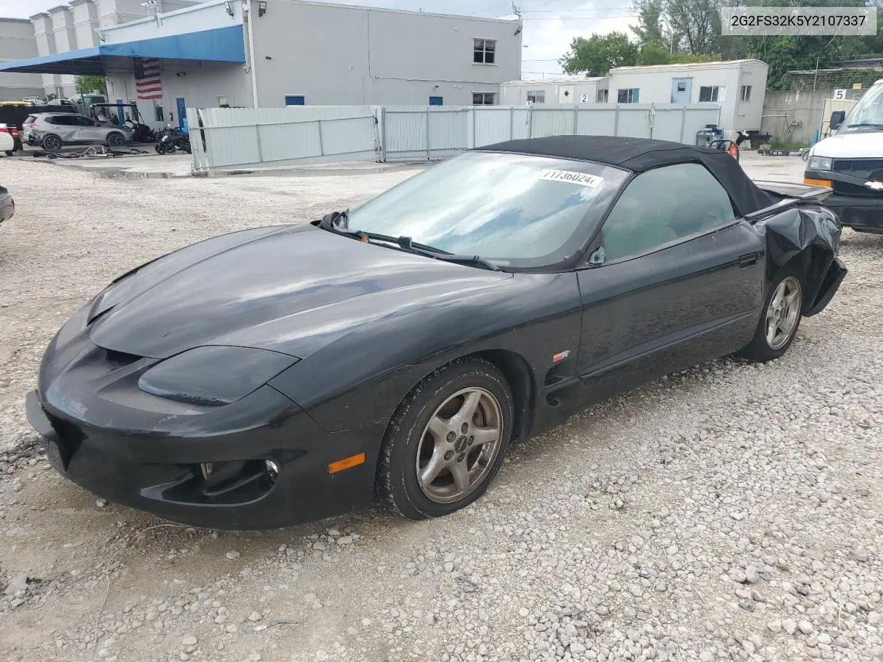 2000 Pontiac Firebird VIN: 2G2FS32K5Y2107337 Lot: 71736024